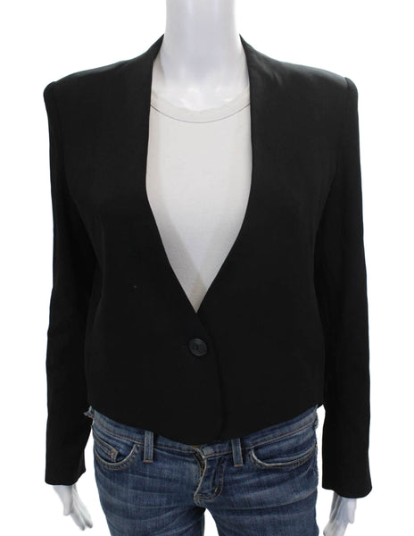 Theyskens Theory Womens Black Wool Jacket Button Long Sleeve Size 4