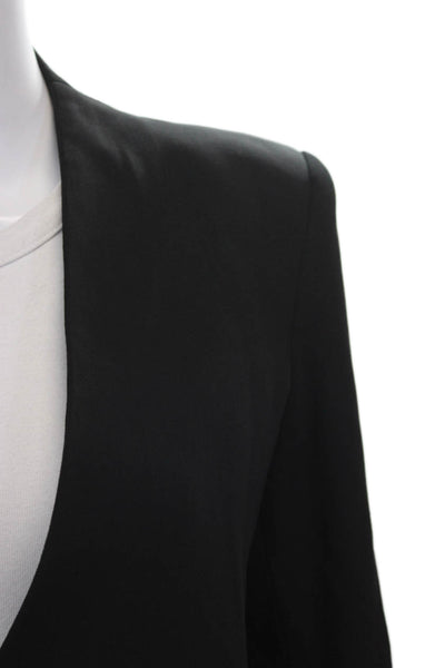 Theyskens Theory Womens Black Wool Jacket Button Long Sleeve Size 4