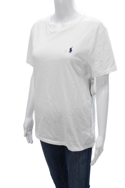 Polo Ralph Lauren Women Basic T-Shirt White Crewneck Short Sleeve Cotton Size S