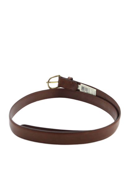 Ralph Lauren Womens Leather Gold Tone Buckle Classic Belt Brown Size 40