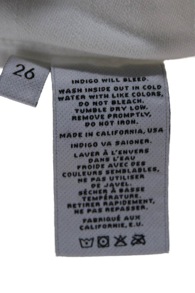 J Brand Women Flared Jeans White Cotton Low Rise Size 26