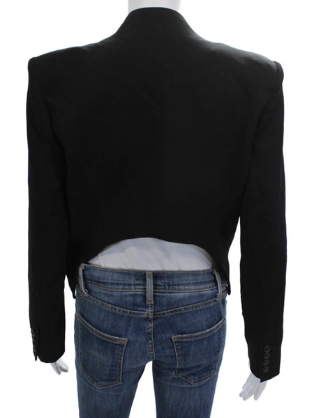 Theyskens Theory Womens Black Wool Jacket Button Long Sleeve Size 4