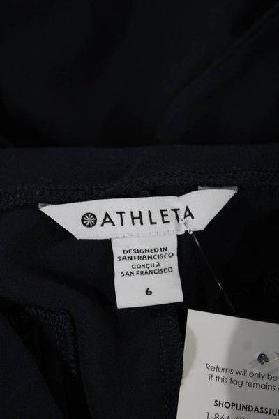 Athleta Womens Ankle Pull On Solid Blue Polyester Pants Size 6