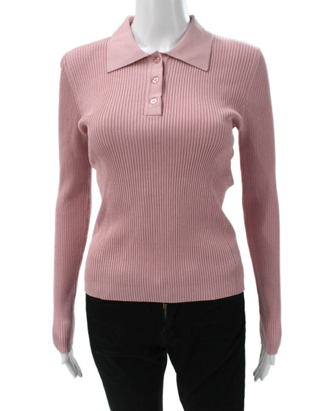 Theo Womens Petite Henley Wool Collared Long Sleeve Solid Sweater Brown Size XS