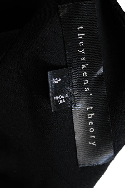 Theyskens Theory Womens Black Wool Jacket Button Long Sleeve Size 4