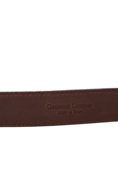 Ralph Lauren Womens Leather Gold Tone Buckle Classic Belt Brown Size 40