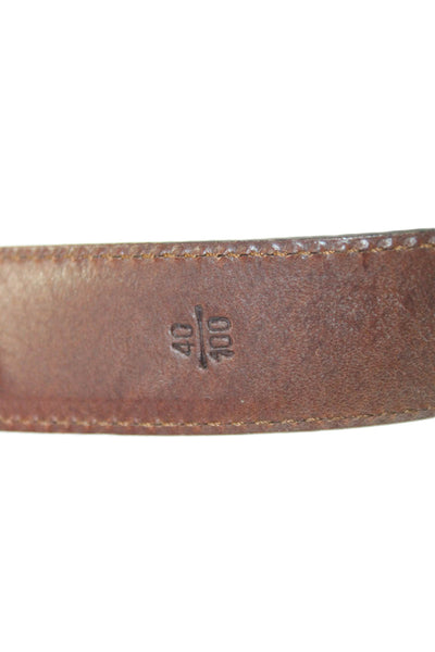 Ralph Lauren Womens Leather Gold Tone Buckle Classic Belt Brown Size 40