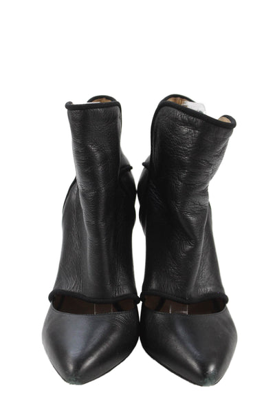 IRO Womens Leather Pointed Toe Cut Out Ankle Boots Black Size 39 9