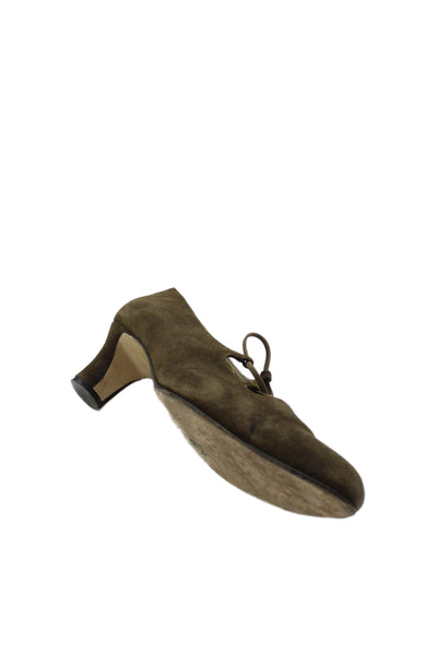 Walter Steiger Womens Suede Strappy Block Heels Shoes Brown Size 10.5B