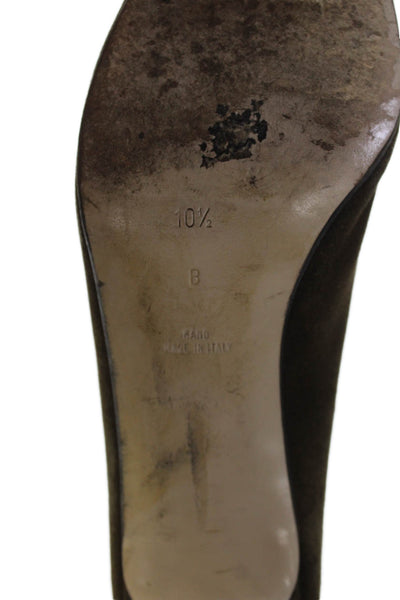 Walter Steiger Womens Suede Strappy Block Heels Shoes Brown Size 10.5B