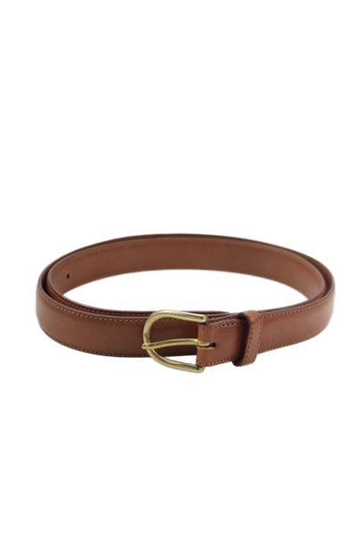 Ralph Lauren Womens Leather Gold Tone Buckle Belt Brown Size 38