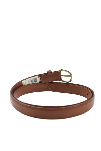 Ralph Lauren Womens Leather Gold Tone Buckle Belt Brown Size 38