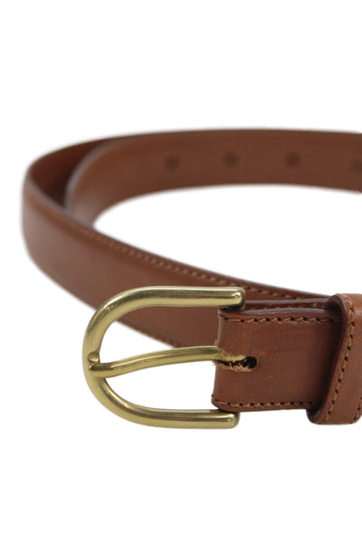 Ralph Lauren Womens Leather Gold Tone Buckle Belt Brown Size 38