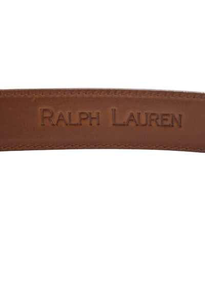 Ralph Lauren Womens Leather Gold Tone Buckle Belt Brown Size 38