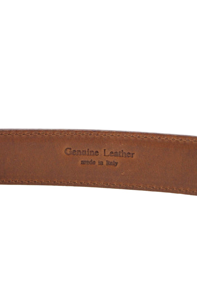 Ralph Lauren Womens Leather Gold Tone Buckle Belt Brown Size 38