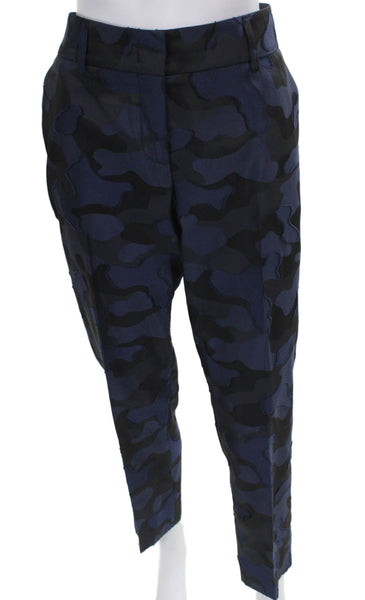 Piazza Sempione Womens Dress Pants Blue Camouflage Polyester Size 44