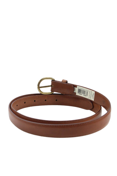 Ralph Lauren Womens Leather Gold Tone Buckle Belt Brown Size 42