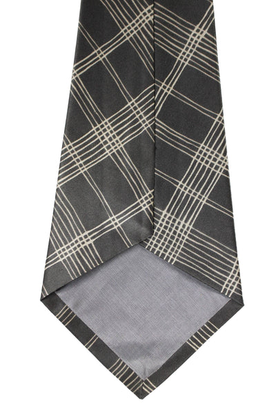 Designer Mens Silk Striped Print Classic Tie Brown