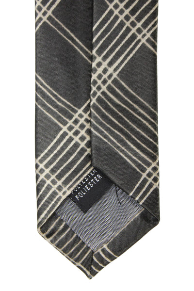 Designer Mens Silk Striped Print Classic Tie Brown