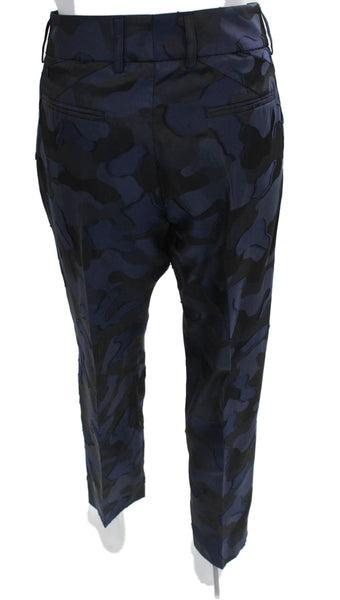 Piazza Sempione Womens Dress Pants Blue Camouflage Polyester Size 44
