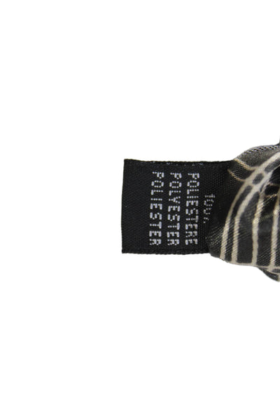 Designer Mens Silk Striped Print Classic Tie Brown