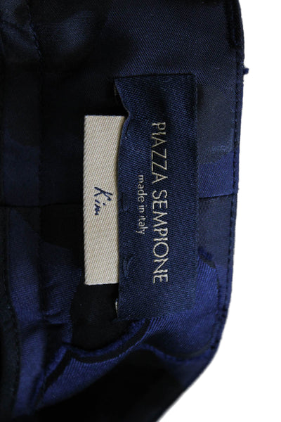 Piazza Sempione Womens Dress Pants Blue Camouflage Polyester Size 44