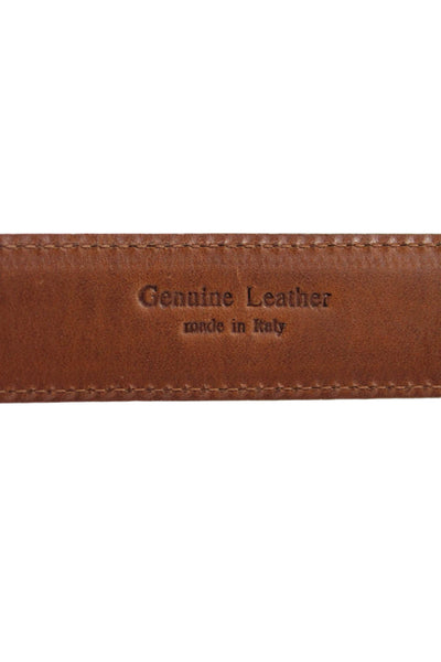 Ralph Lauren Womens Leather Gold Tone Buckle Belt Brown Size 42