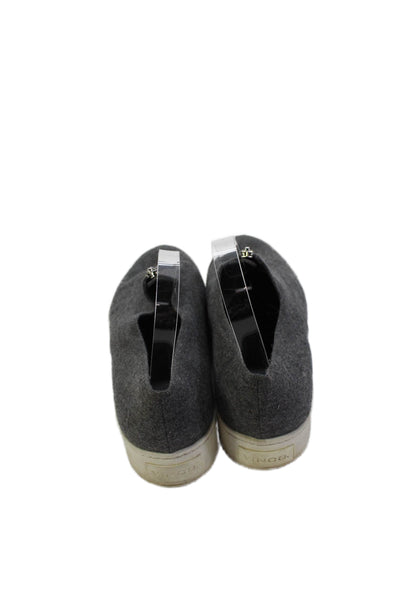 Vince Womens Knitted Zip Platform Slip On Sneakers Shoes Gray Size 11M