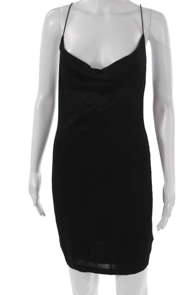 525 Womens Slip Dress Black Cowl Neck Rayon Sleeveless Short Size S