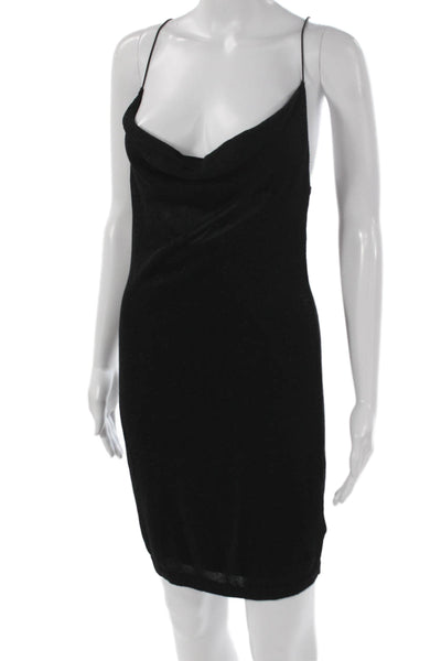 525 Womens Slip Dress Black Cowl Neck Rayon Sleeveless Short Size S