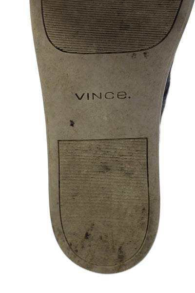 Vince Womens Knitted Zip Platform Slip On Sneakers Shoes Gray Size 11M
