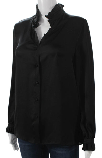 Saint Laurent Long Sleeve high Neck Button Front Blouse