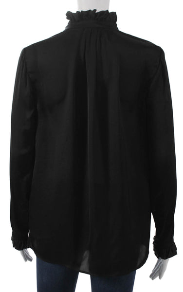 Saint Laurent Long Sleeve high Neck Button Front Blouse