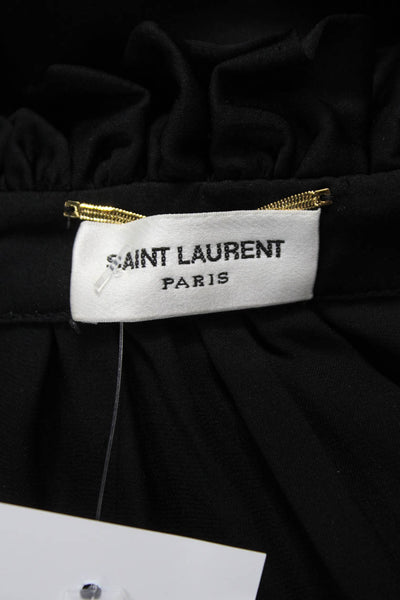 Saint Laurent Long Sleeve high Neck Button Front Blouse
