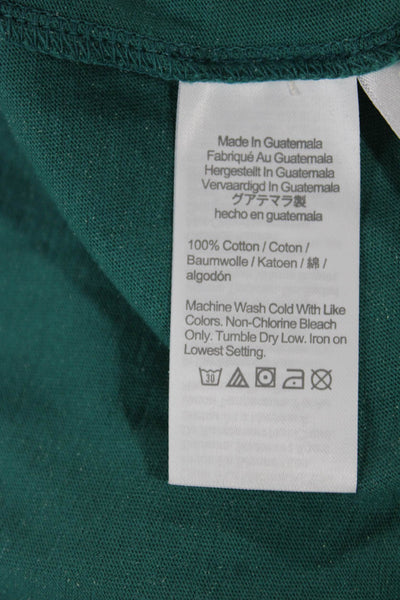 J Crew Women Green Trapeze Swing Dress Short Sleeve Cotton Size S