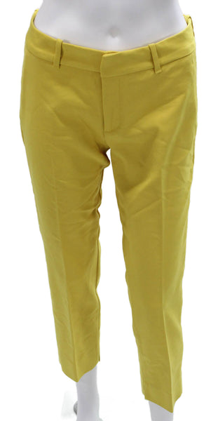 Zara Woman Women Ankle Pants Yellow Polyester Zip Size S