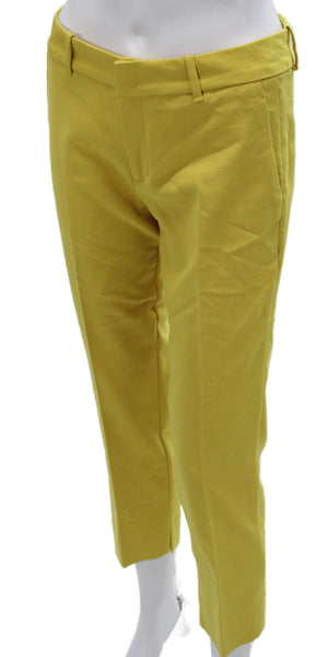 Zara Woman Women Ankle Pants Yellow Polyester Zip Size S