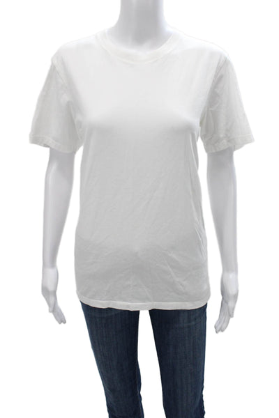 Uniqlo Unisex Adults Basic White Cotton Crew Neck Short Sleeve T-Shirt Size M