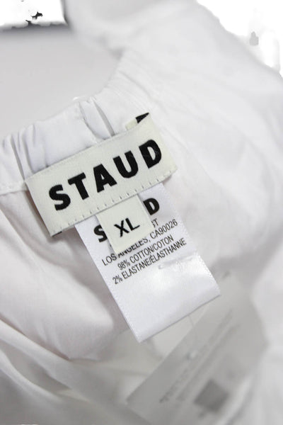 Staud Womens Dress Pants White Cotton Pull On Size XL