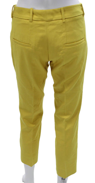 Zara Woman Women Ankle Pants Yellow Polyester Zip Size S