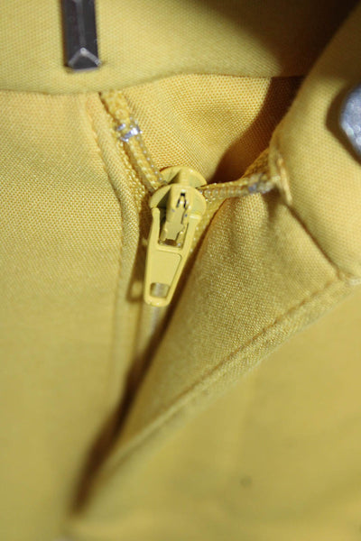 Zara Woman Women Ankle Pants Yellow Polyester Zip Size S