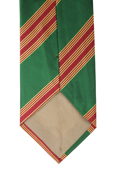 Marco Azzali Mens Striped Print Classic Tie Green Red Yellow