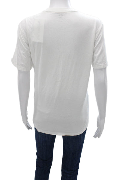 Uniqlo Unisex Adults Basic White Cotton Crew Neck Short Sleeve T-Shirt Size M