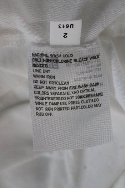 Uniqlo Unisex Adults Basic White Cotton Crew Neck Short Sleeve T-Shirt Size M
