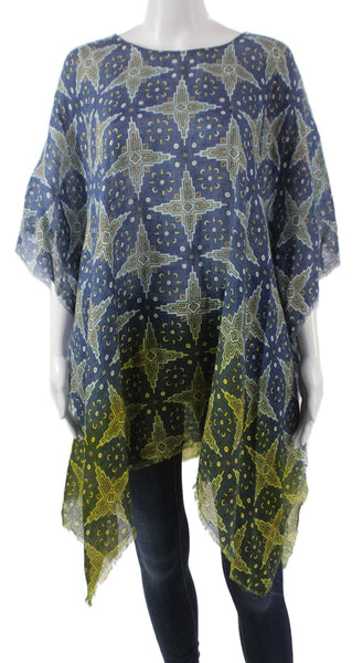 Dianora Salviati Women Linen Geometric Boat Neck Tunic 3/4 Size One Size