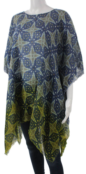 Dianora Salviati Women Linen Geometric Boat Neck Tunic 3/4 Size One Size