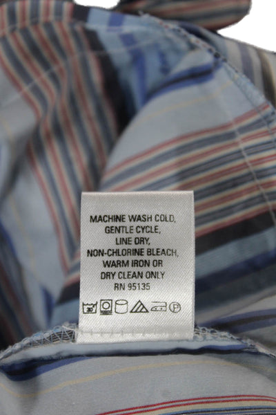 Lafayette 148 New York Women Button-Up Striped Multi Top Long Sleeve Size 4