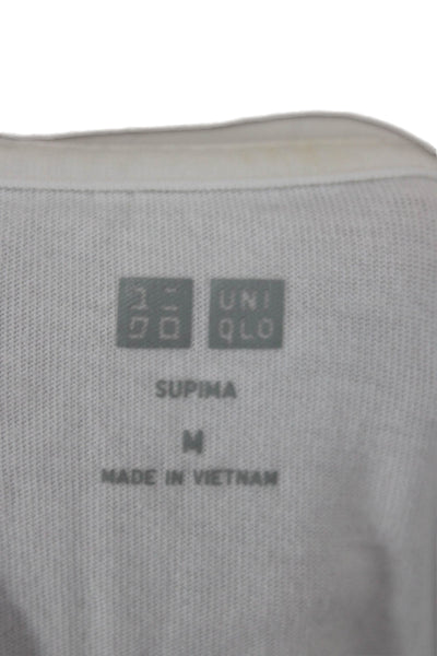 Uniqlo Unisex Adults Basic White Cotton Crew Neck Short Sleeve T-Shirt Size M