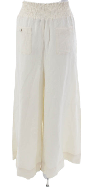 We Wore What Womens Ivory Linen Button Pants Size XL