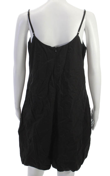 YFB Women Tank Dress Black Lyocell Scoop Neck Sleeveless Knee Length Size L